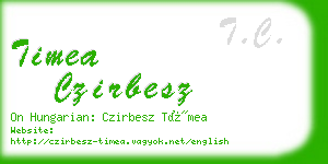 timea czirbesz business card